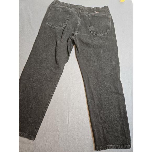 Rustler Jeans Mens 38x29 Black Cowboy Straight Button Zip Denim Dark Wash - Picture 7 of 8